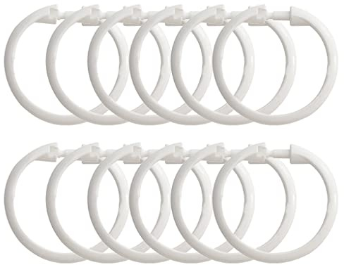 ZHENGCI Anelli per tende da appendere, 12 pezzi, per tenda da doccia, ganci ad anello per drappeggio per asta scorrevole del bagno