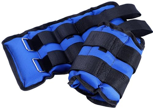 2Pcs Pesas Para Tobillos Y Muñecas Ajustables, 0,5KG-10KG Tobilleras Y Muñequeras Con Peso Lastradas, Para Correr, Gimnasio, Footing. Correas Ajustables, Transpirable (Azul, 2KG (1KG/Cada))