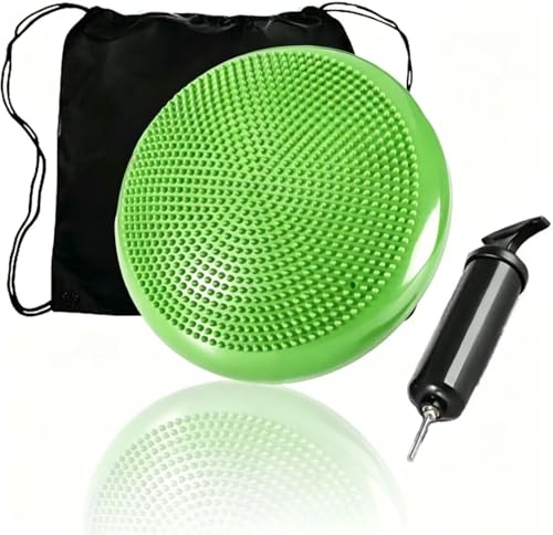 Children Adults Balance Cushion, Ball Seat Cushion with Air Pump, Diameter 33 cm, Balance Training, Yoga Mat, Massage Board, Physical Cushion for Core, Coordination, Fitness, Back Training Pad (Purple