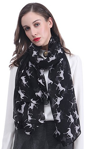 Lina & Lily Damen Schal mit Pferd Muster