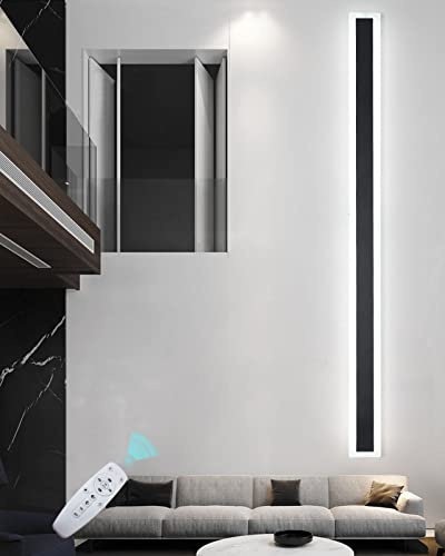 Außenleuchte LED Lang Wandleuchte Aussen Edelstahl mit Fernbedienung Dimmbar Wasserdicht IP65 Wandlampe Innen Schwarz Beleuchtung Wand Deko Indirekt für Garten Flur Terrasse Treppe Badezimmer 150cm