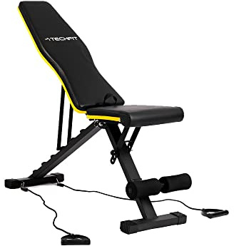 TechFit Panca Regolabile per Pesi – Panca per Allenamento Completo del Corpo, Pieghevole Piatto Inclinazione Declino