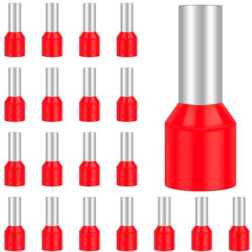 100 Pièces Cosse 10 mm² Rouge, Hanibos Embouts de Câble Isolés, Embout Fil Electrique Souple Connecteurs de Câble (10 mm² x 12 mm)