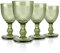 Joeyan Set de 4 Copas de Vino Vintage Verdes, 270ml Copas de Vidrio con Relieve Elegantes, Juego de Copas Vino Colores Retro con Pie,para Lavavajillas,para Fiesta Boda o Bautizo