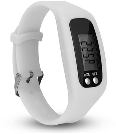 VALINK Step Counter Watch,LCD Display Pedometer Watch Smart Bracelet Watch,Walking Wrist Band Digital Step Counter White