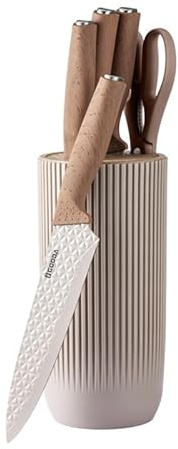 EVER RICH ® Stainless Steel Kitchen Knife Block Set, Knife Set, Ultra Sharp Knife (STYL 12 BGE)