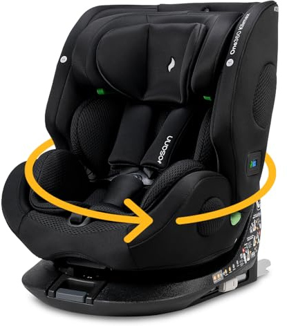 OSANN - One360 Klimax Isofix I-Size Silla de Coche para Bebés/Niños - 40-150 cm - negro - 14 posiciones - Orientado hacia adelante/hacia atrás, Ventilación/Calefacción