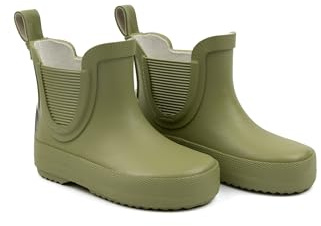 Mikk-line Bottes courtes en caoutchouc pour enfants | Bottes en caoutchouc pour pieds nus pour enfants | Bottes de pluie imperméables et résistantes aux intempéries | Chaussures de plein air