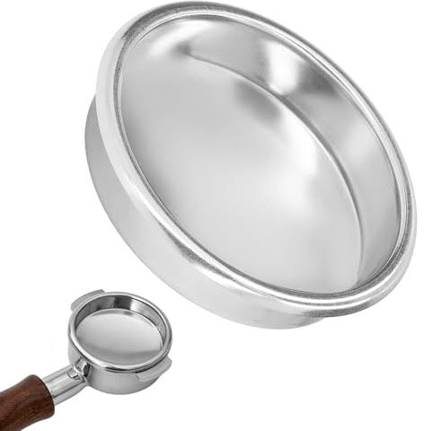 58mm Flush Blind Filter, Espresso Cleaning Disc, Backflush Filter Portafilter Basket Coffee Machine Accessories, Stainless Steel Backflush Insert Cleaning Disc for Coffee Machine(Silver)
