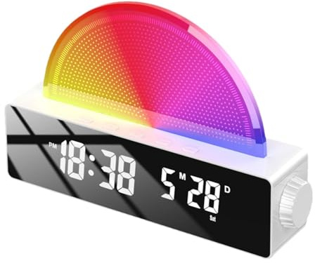 Despertador despertador al amanecer - Despertador con luz solar, luz nocturna para la atmósfera del despertar | Despertador para quienes tienen el sueño pesado, Despertador inteligente, Despertador