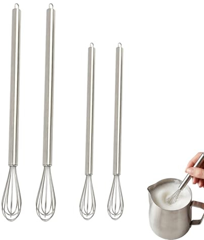 4 Piezas Batidor, Batidor Pequeño de Acero Inoxidable, En Los Tamaños 7 Pulgadas Y 9 Pulgadas, Robusto Y Duradero, para Espumar, Batir Crema Y Remover En Tazas Y Recipientes Pequeños