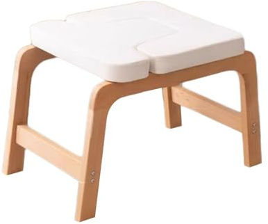 Yoga Huvudstående Bänk, Trä Yoga Inversion Stol, Fötter Upp Tränare Huvudstående Pall, U-formad Pall, 440 Kg Lastkapacitet, For Gym Kontor(White)