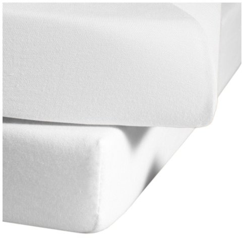 fleuresse Jenny C klassisk jersey-spänne, 100% bomull, med praktiskt runt gummi, Fb. Vit, storlek 150 x 200 cm, passar också för 140/160 x 200