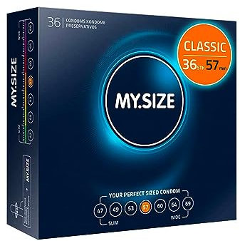Préservatif MY.SIZE 57mm, 36 pièces - ajustement parfait et taille adaptée à chacun