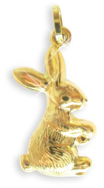 Hase Osterhase Charms Anhänger echt 14 Karat Gold 585 (Art.206024)