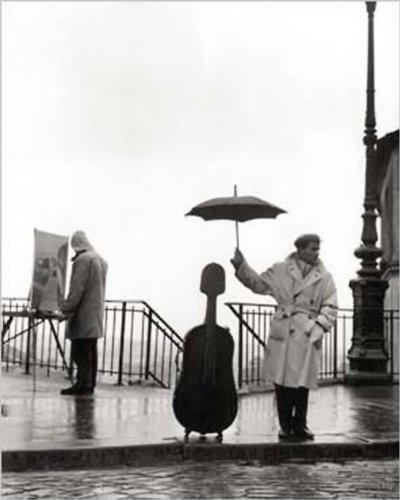 Ein Musiker im Regen Kunstdruck Robert Doisneau (24cm x 30cm) + Ãœ-Poster