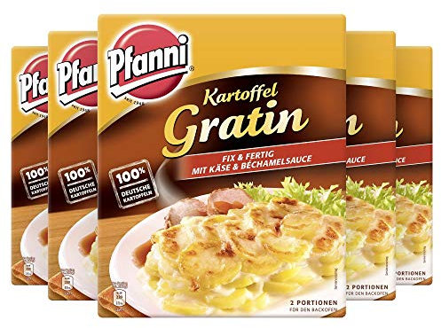 Pfanni Kartoffelfertiggericht Kartoffel Gratin Fix & Fertig für die schnelle Zubereitung 100% deutsche Kartoffeln, 5er Pack (5 x 400 g)