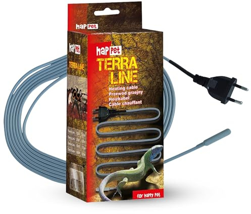 Happet Terra Line Heizkabel 80W 9 m für Terrarium Vivarium Aquarium, Wasserdichtes Silikon-Heizkabel zur Bodenheizung für Reptilien Amphibien Fische