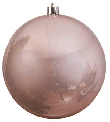 Izaneo – Bola de Navidad brillante color rosa polvo XXL – talla D 20 cm
