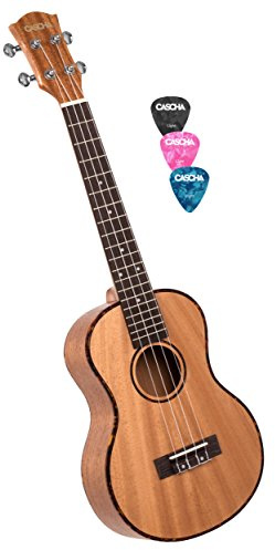 Cascha Tenor Ukulele Set Kinder Erwachsene I Ukulele Starter Kit 3 Plektren Mahagoni Ukulele 21 Zoll I Tenor Ukulele Premium Mahagoni I Kleine Hawaii Gitarre für Anfänger Fortgeschrittene