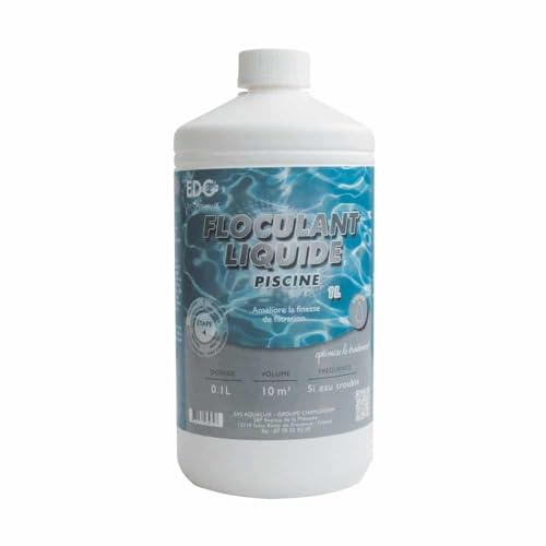 EDENEA - Floculant Clarifiant Piscine Liquide - Spécial Eau Trouble Piscine - 1 Litre - EDG by AQUALUX