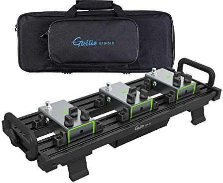 GUITTO Gitarr pedalbräda – klämmonterad gitarreffekt pedalbräda aluminiumlegering med bärväska inga rester GPB-01 liten
