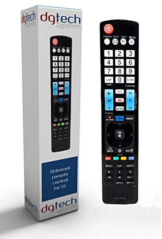 DigitalTech® Universal Smart TV-Fjärrkontroll för LG-Apparater Med Knappar för Netflix, Kompatibel Med Över 250 LG-Modeller