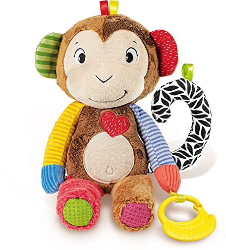 Clementoni Baby Scimmietta Canta Gioca e Impara, Peluche Interattivo Parlante in Italiano per Bambini di 3+ Mesi, Stimola Lo Sviluppo Sensoriale e Cognitivo, 100% Lavabile, Lingua Italiana, 17673