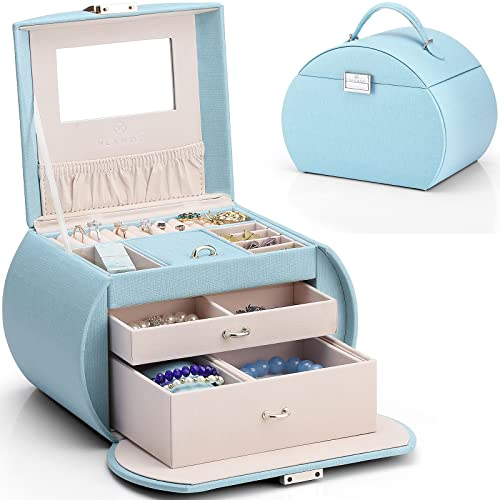 Vlando Portagioie da ragazza, realizzato in Paesi Bassi, in pelle sintetica, con specchio, cassetti, organizer per collane, regalo