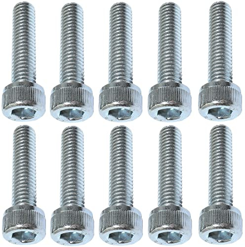 AERZETIX - C47663 - Satz von 10 stück - bolzen innensechskantschrauben M6x25 - mit innensechskantkopf - Ø6x25mm - DIN 912 - klasse 8.8 - verzinktem stahl - heimwerken - montagewerkzeug eisenwaren