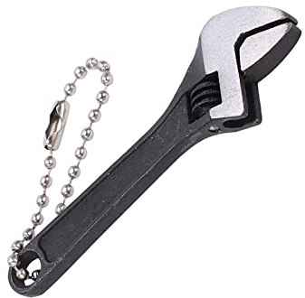 Llave inglesa pequeña, llave de llavero galvanizada de acero portátil para el hogar (2.5 pulgadas negro)