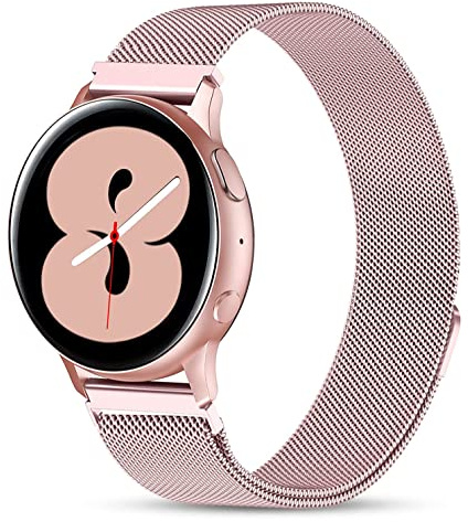 Issinlky Samsung Galaxy Watch 4 Armband, 20mm Edelstahl Armband für Galaxy Watch 7/FE/6/5/4 40mm 44mm/6 Classic/4 Classic/Watch 5 Pro/Watch 3 41mm/Active 2/Active 40mm/Galaxy Watch 42mm