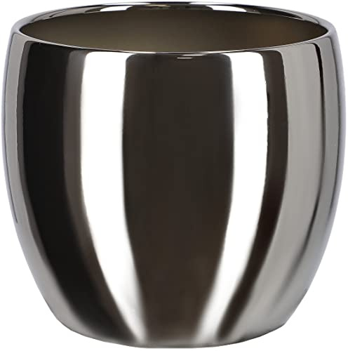 Kotarbau® keramisk blomkruka, ytterkruka ⌀ 13 cm för blommor och växter, silver