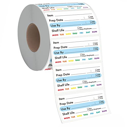 300 abnehmbare Lebensmittel-Etiketten, wasser/öl/reißfest, Gefrierschrank-Etiketten mit Perforationslinie, keine Rückstände für Lebensmittelbehälter,Gläser,Küche,Restaurant,Aufbewahrungsorganisation