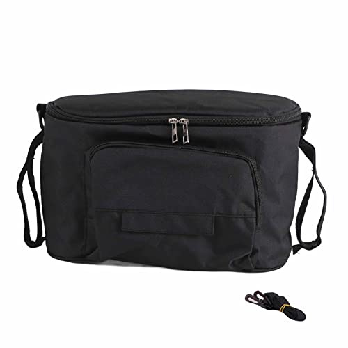 Tomotato Kinderwagen Organizer, Universelle Kinderwagen Aufbewahrungstasche mit Mehreren Taschen, Großer Kapazität Kinderwagentasche Buggy für Windeln Handys(Schwarz mit Riemen)