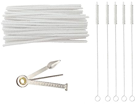 WAFJAMF 56 Pcs Pipe Cleaner Kit 50 Strips 1 Tamper Tool 5 Brushes Set