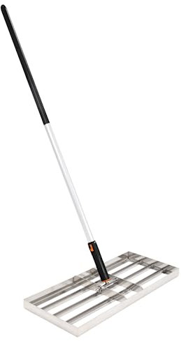 Heavy Duty Lawn Levelling Rake - Stainless Steel Lawn Leveler With 60cm x 25cm Ground Plate, 1.6m Adjustable Long Handle - Grass Leveller Lawn Tool for Grass, Golf Field And Garden. 3kg