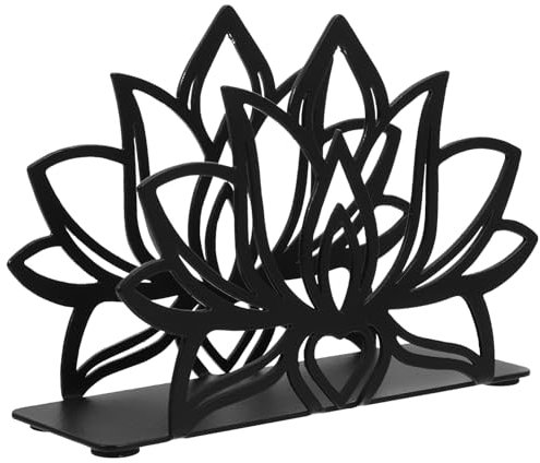 PRETYZOOM Serviettenhalter Dekorativer Papierserviettenhalter in Blumenform mit Glatten Kanten aus Schwarzem Eisen Modern und Einzigartig für Restaurant und Zuhause