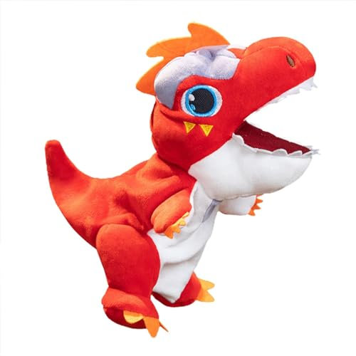 Burattino di dinosauro, burattino di dinosauro - Simpatici pupazzi di peluche - Peluche di dinosauro narrativo, burattino a mano di dinosauro bambola interattiva con bocca mobile per giochi di ruolo e