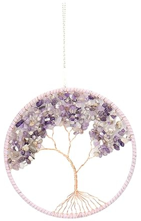 siduytin Atrapasueños de ágata Natural - Tapices Decorativos para Colgar en la Pared del Dormitorio de Piedra del hogar Tranquilo Decoración, Amatista