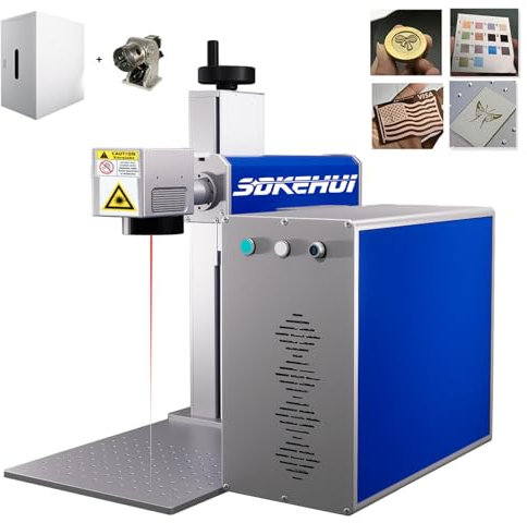 30W JPT MOPA Fiber Laser Marking Machine Lasergravur Maschine Gravur Laser Graviermaschine Cutter Engraver Beschriftungslaser 200 * 200 mm F-Theta Scan Lens mit D80 Rotary Compatible LightBurn