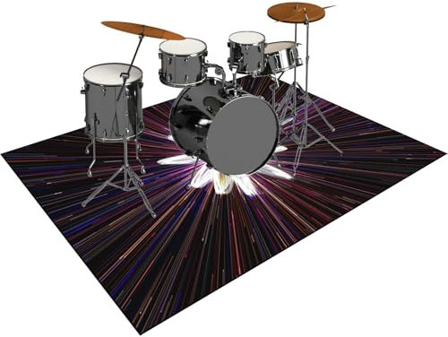 Drum-Teppich Schallschutz Teppich Schlagzeugteppich Drum Rug Drum Matte Schallschutzmatte Akustik Trommelteppich mit rutschfester Unterseite Elektrisches Schlagzeug Teppich für Studio 200 x 160 cm