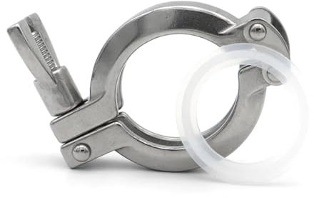 MEXEWORD SS304 Double Pin Tri Clamp Clover Ferrule OD 50.5 64 77.5 91 119mm Flange Pipe Fittings 1.5 2 3 4 1 Clamp 1 Gasket(2inch x K64)