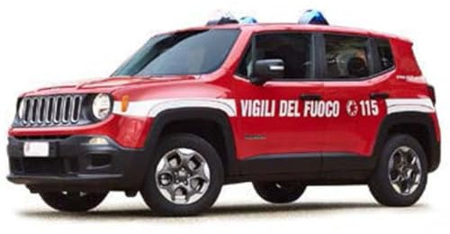Maisto - Jeep Renegade Fire Brigade, Maßstab 1:24, Diecast-Modell mit zu öffnender Tür und Motorhaube, offizielle Jeep- und Feuerwehr-Lizenzen, realistische Details, Altersempfehlung ab 3 Jahren