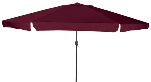 vidaXL Grande Sombrilla de Patio Borgoña | Apoyabrazos Ajustables Protección UV Resistente al Agua Diseño Plegable Sombrilla Contemporánea Jardín