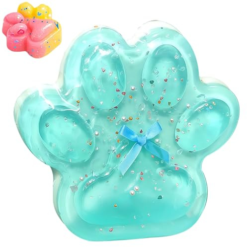 GWAWG Große Katzenpfote Squishy Spielzeug, 13 cm Riesen Stressball und 1Mini Katzenpfoten, Weiches Silikon Knautschtier gegen Angst, zur Entspannung, Tischaccessoire für Erwachsene und Kinder