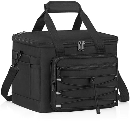 WACCET Kühltasche 15L, wasserdichte & Auslaufsichere Lunchtasche mit abnehmbarem Schultergurt | Isolierte Thermotasche Faltbar Picknicktasche Ideal für Camping, Roadtrips, Picknick, Strand