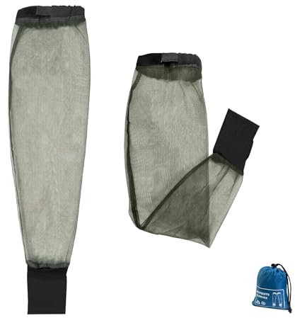 South to East Premium Mosquito Sleeves for Insect, Pack of 2, Fly & Bug Protection | No-See-Um Net for Camping, Hiking, Fishing, Gardening, Safari, Adjustablbe Arm Netting for Adults, 1 Carrybag