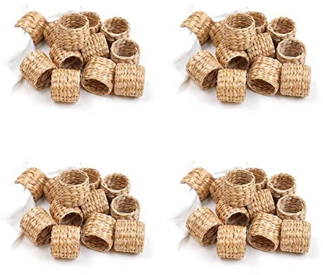 IMCCZONY 48 Piezas Anillos para Servilletas Anillos para Servilletas de Jacinto de Agua, Anillos Rústicos para Servilletas para Fiesta de Cumpleaños, Decoración de Mesa de Cena