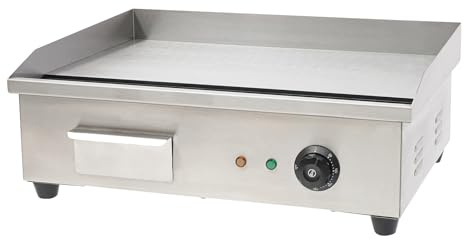 NOYGRNH Plancha eléctrica Comercial de encimera con Placa calefactora de Superficie Plana for Barbacoa, Calentamiento rápido de 3000 W
